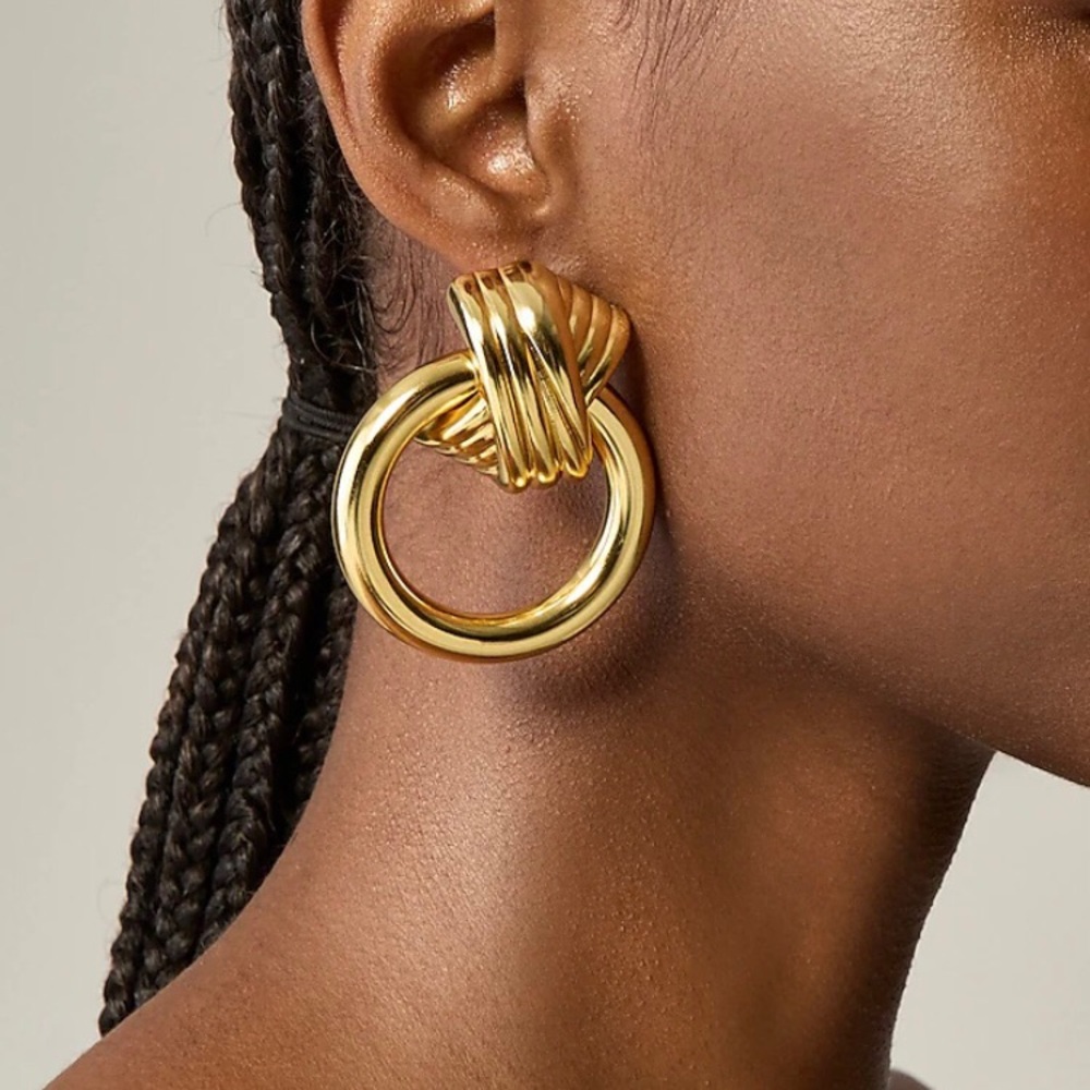 J.Crew Elegant Gold Hoop Earrings